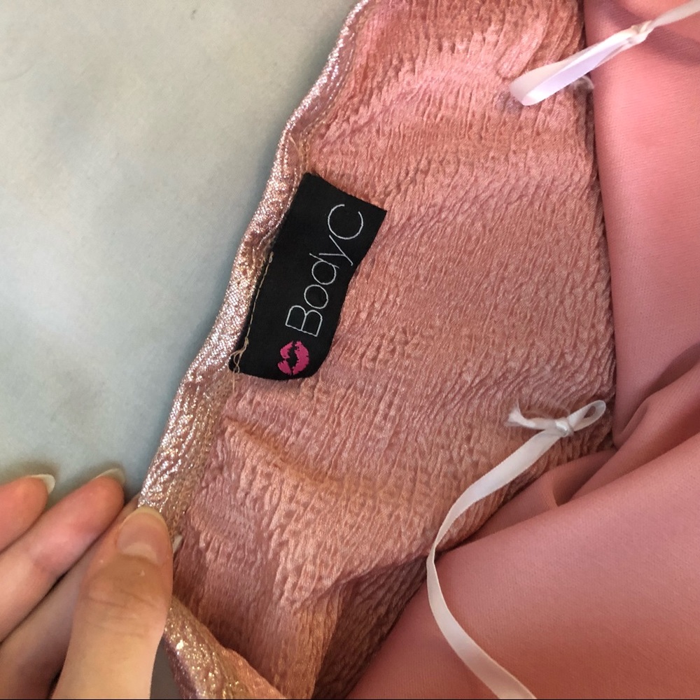 {Body Central} Pink shimmer peplum dress - Picture 5 of 5